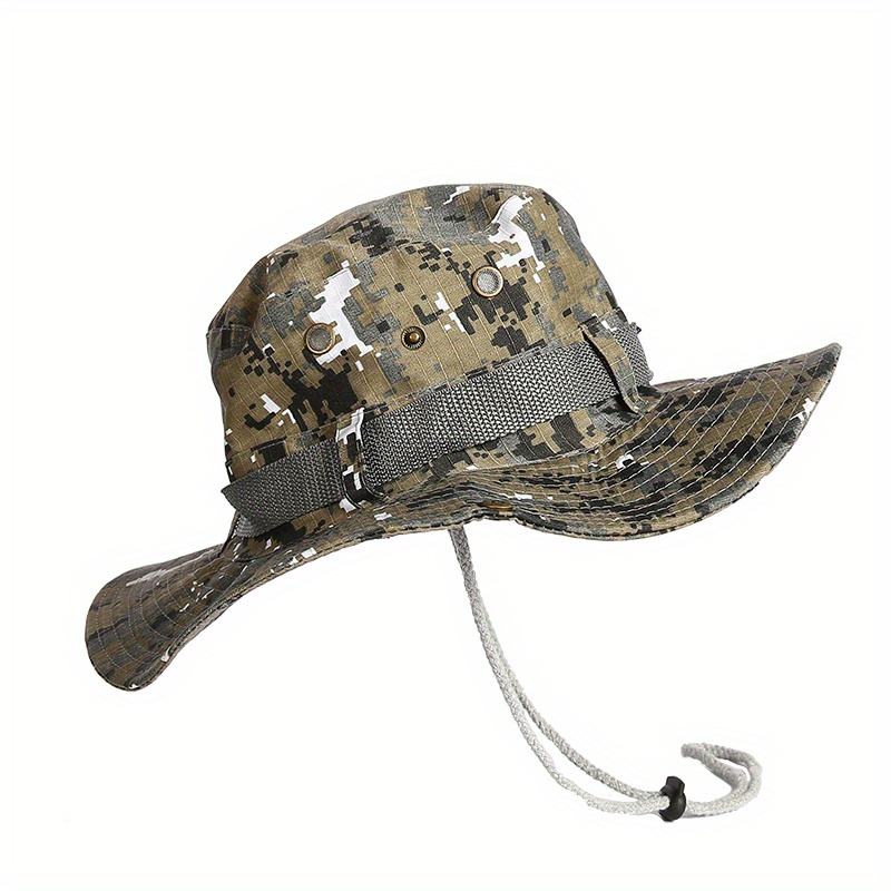 Outdoor Summer Wide Brim Boonie Hat Camo Sun Fishing Hat For Men