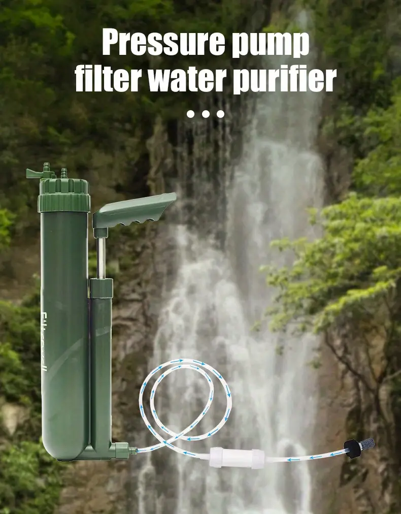 outdoor pressure pump water filter for survival or emergency professional water purifier for camping hiking details 0