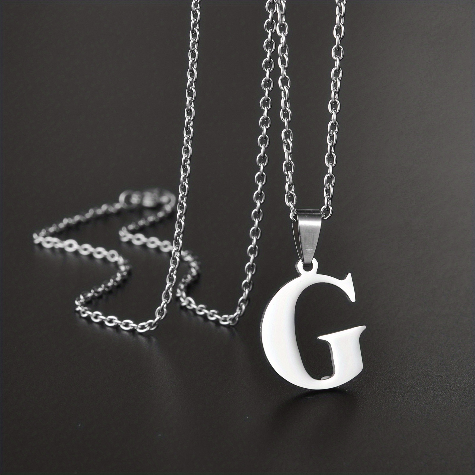 Men's Minimalist Stainless Steel English Letter Necklace