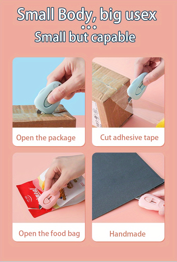 1pc Cute Retractable Box Cutters Penguin Shaped Mini Art Cutter Utility