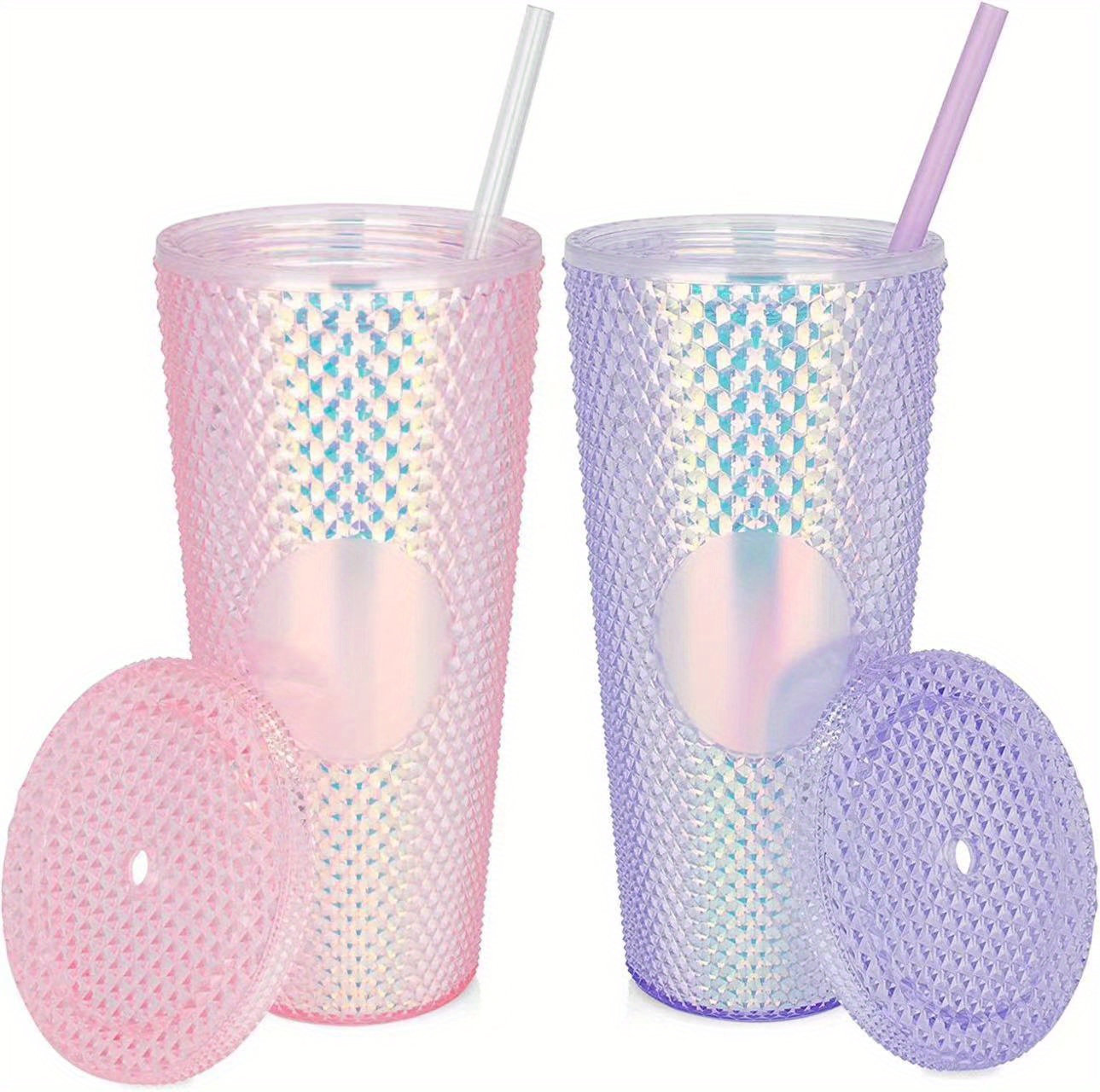 Straw Topper Fairy Wings Glitter Shiny Cup Studded Tumbler 