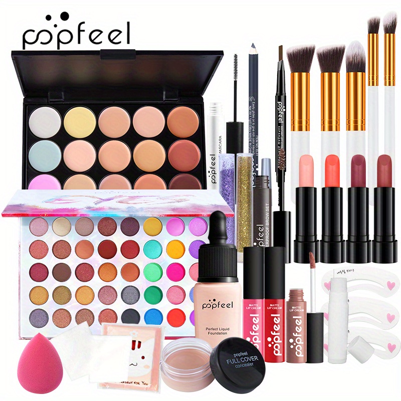  All in One Makeup Kit for Women Full Set Girl Makeup Gift Set Makeup  Essentials Set Includes Foundation 18 Color Eyeshadow Palette Lipstick  Eyebrow Pencil Makeup Gift Set : Beauty