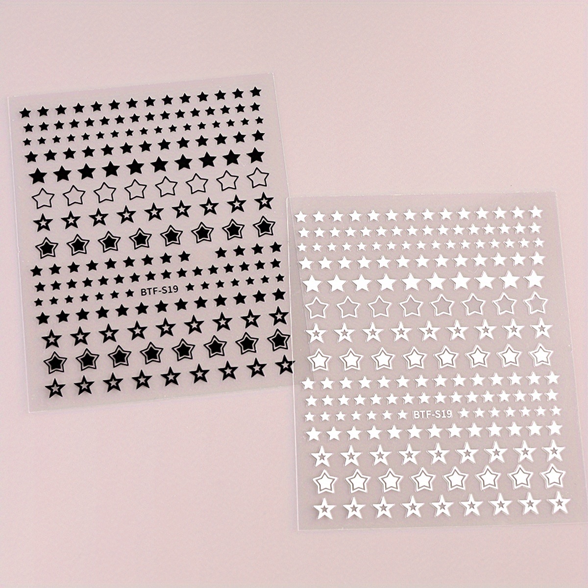 Black Silver Star 3d Nail Sticker Golden Heart English - Temu