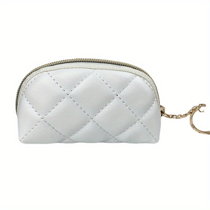 Women's Mini Zipper Coin Purse, Quilted Detail Clutch Wallet, Solid Color  Storage Bag - Temu