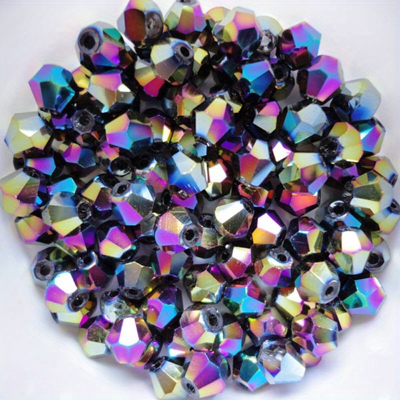 Double Cone Crystal Rhombus Colorful Glass Beads Handmade - Temu