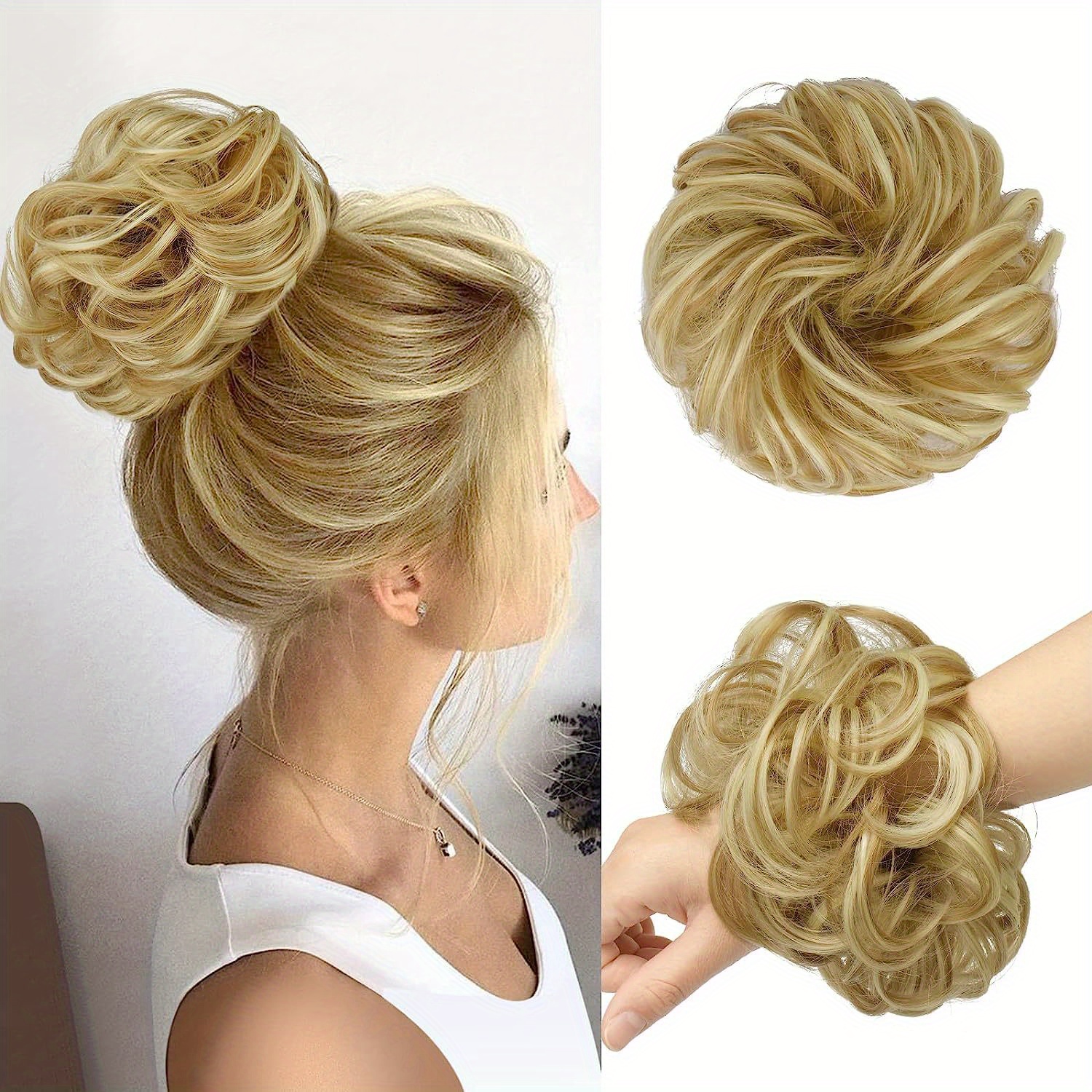 Messy Bun Scrunchies Women Girls Curly Wavy Hair Extensions - Temu