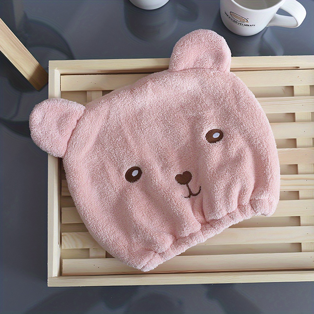 1pc 1pcs Quick-dry Embellished Bear Hair - Suitable For With Curly/normal Hair, Swim Caps, Spa & Shower Headwear, Quick-dry Hair Dryer Accessory ( &)