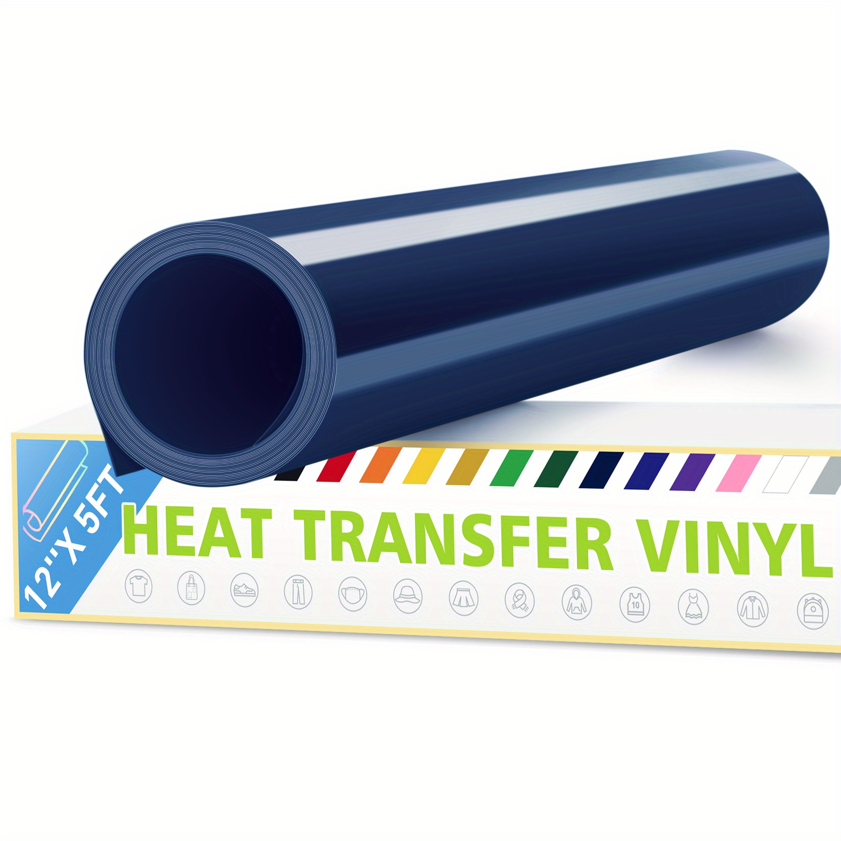 Heat Transfer Vinyl Roll 12 x 5ft HTV Vinyl Iron-on Heat Press for  T-shirts