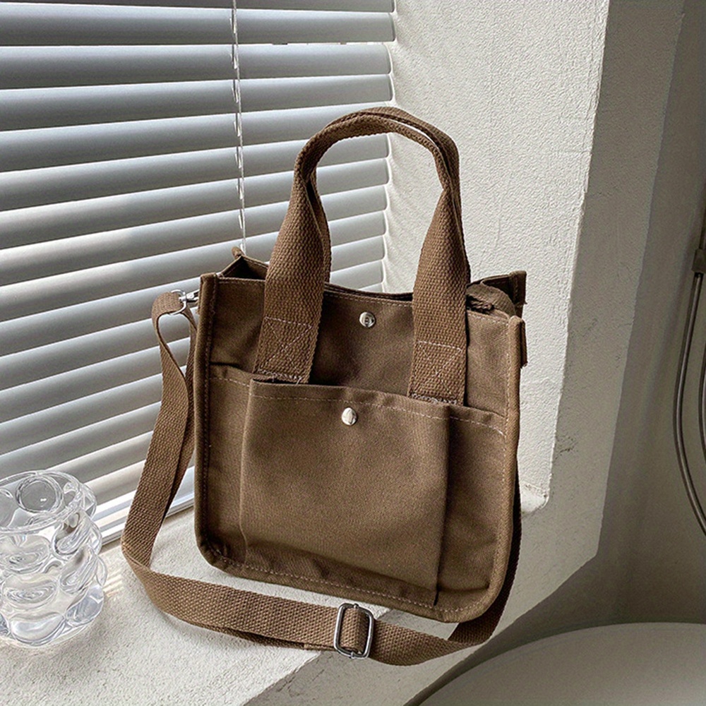 Canvas Herline PM Tote Bag Brown