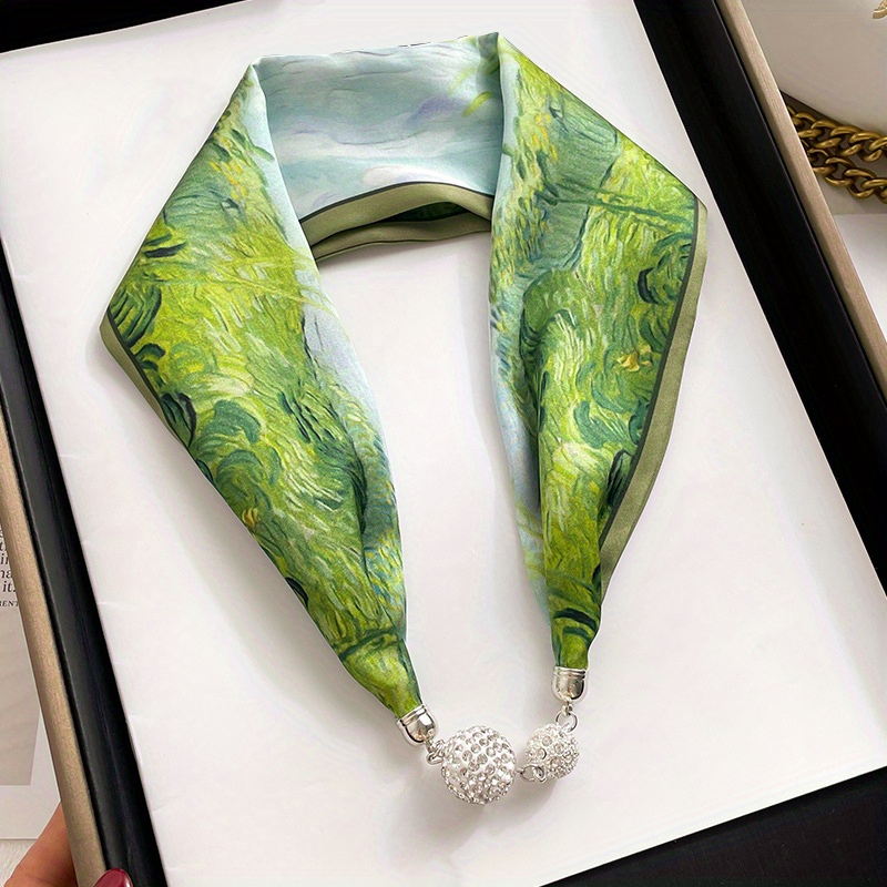 Geometric Neckerchief Scarf with Magnet Buckle