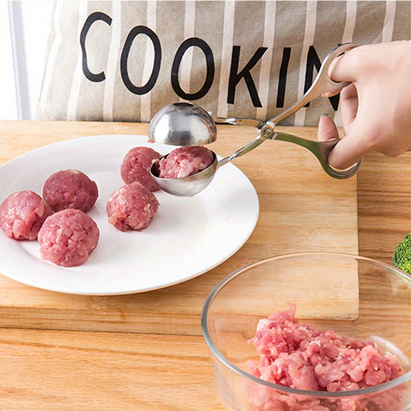  Stainless Steel Meatball Scoop Ball Maker with Anti-slip  Handles for Home Use (Red): Home & Kitchen