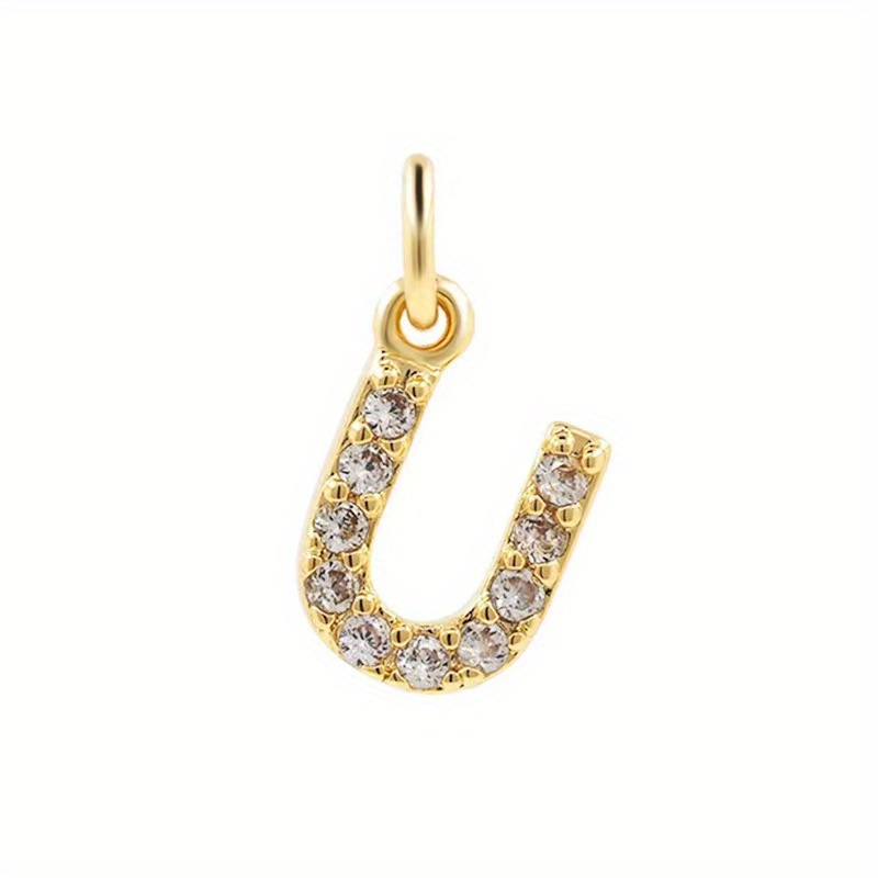 Initial Letter U z Exquisite Small Pendant Inlaid Zircon - Temu