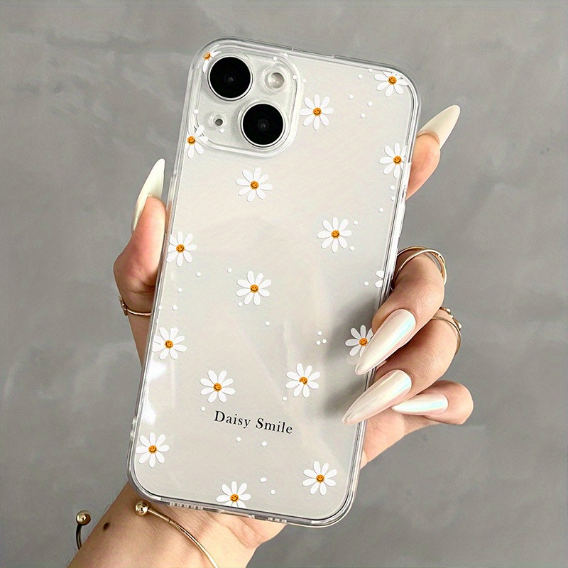 transparent small chrysanthemum drought resistant mobile phone case for iphone details 0