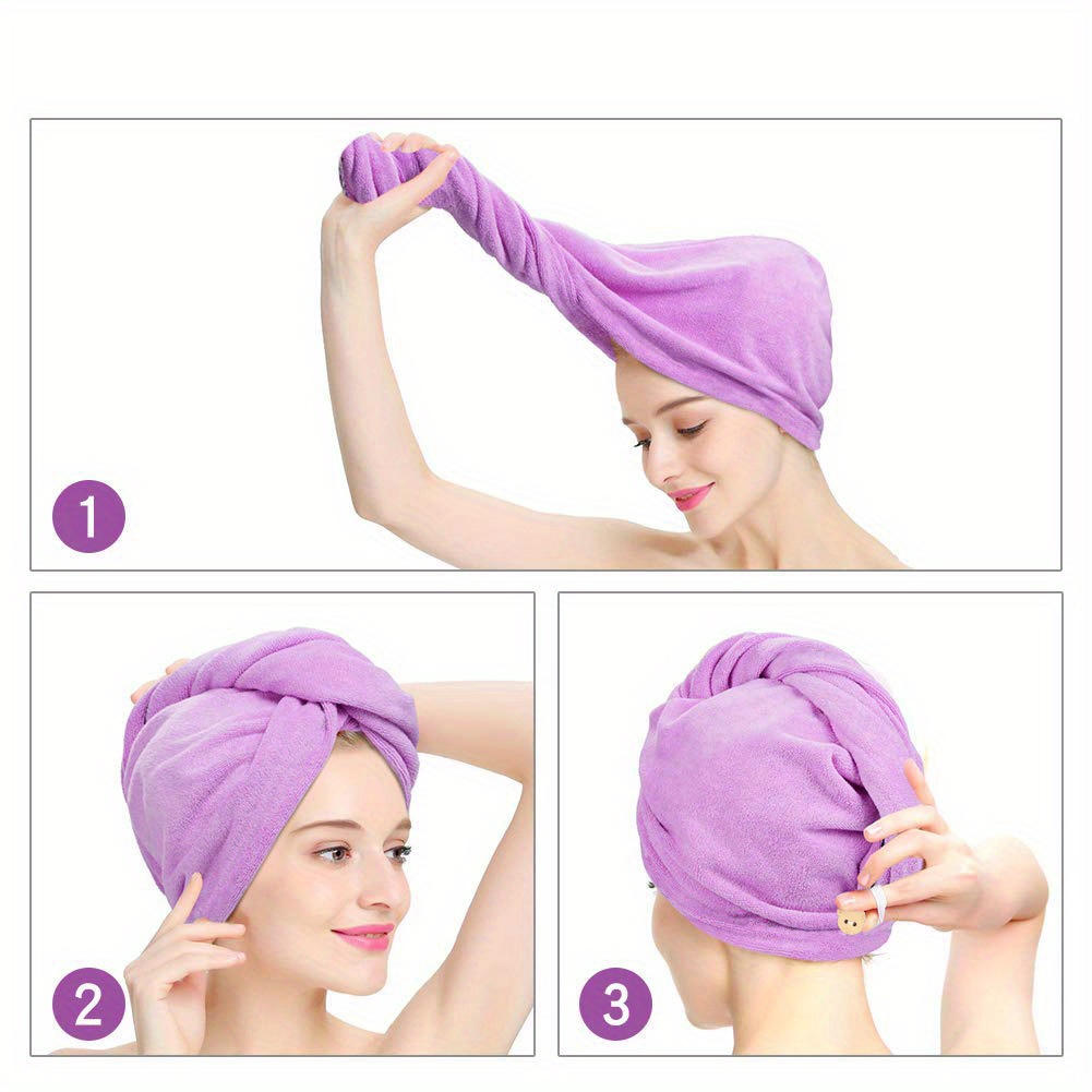 Toallas de microfibra para el cabello, toalla súper absorbente para secar  el cabello, turbante para mujeres y niñas, gorro mágico rápido para secar  el cabello, toalla para el cabello, gorro envue YONGSHENG