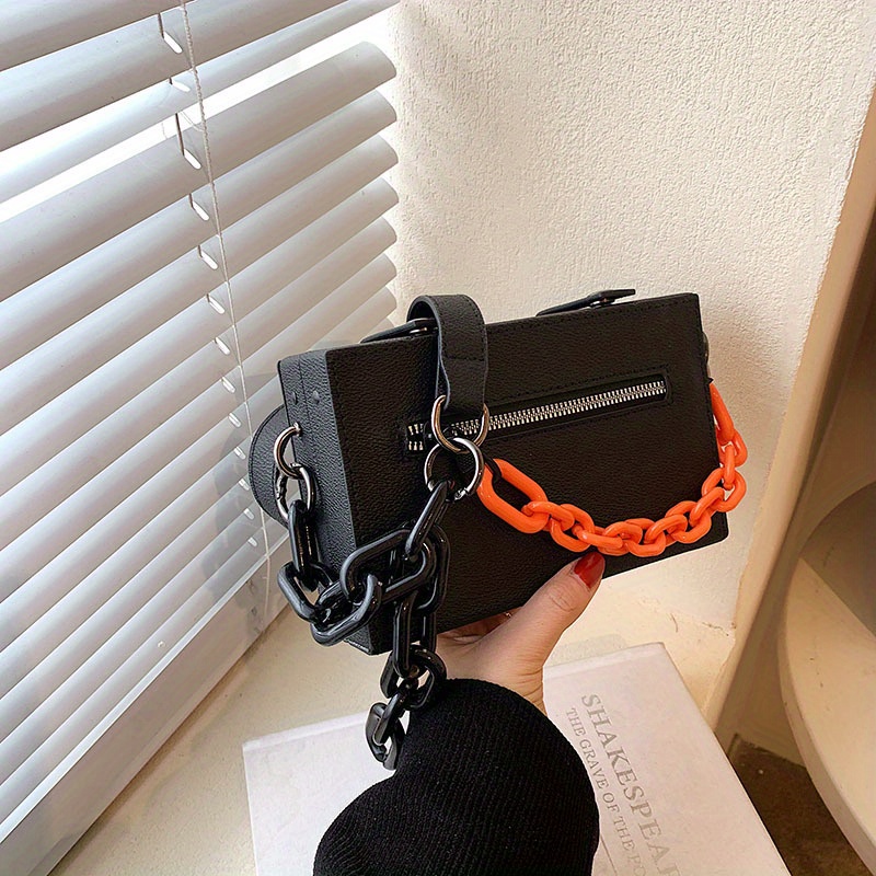 Mini Men Minimalist Chain Box Bag Fashion Style