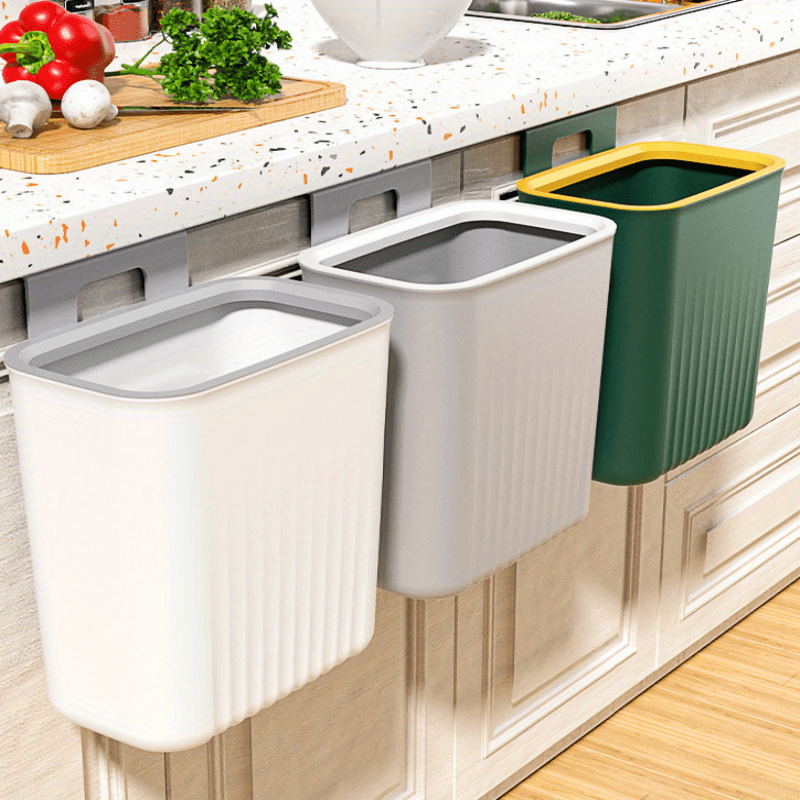 2 IN 1 Kitchen Trash Can with Slide Lid, Under Sink Garbage Can