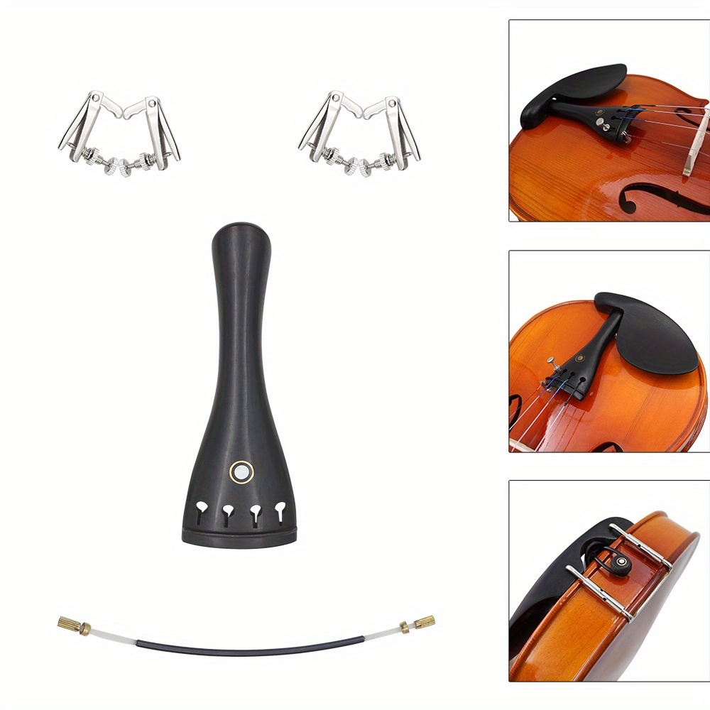 Violin Ebony Accessories Set Includes String Plate Tailpiece Temu