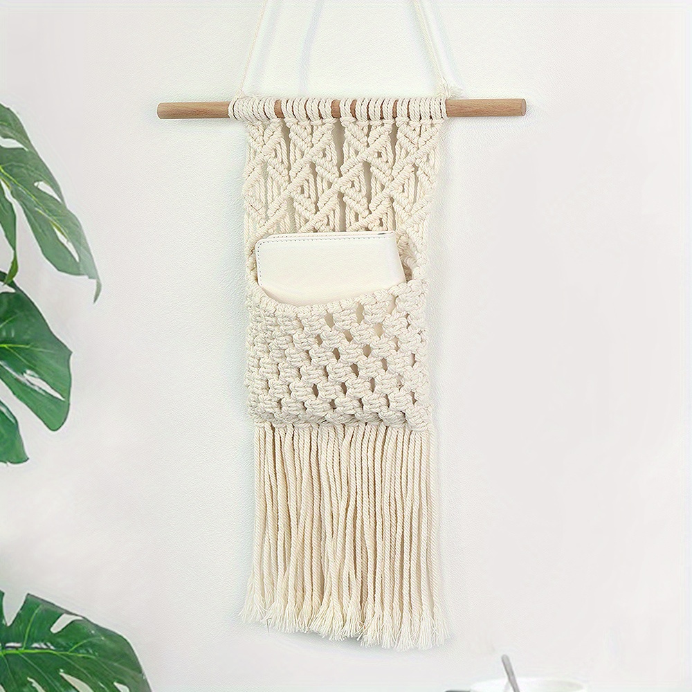 Handmade Macrame Hanging Wall Basket Perfect Boho Wall Decor Temu