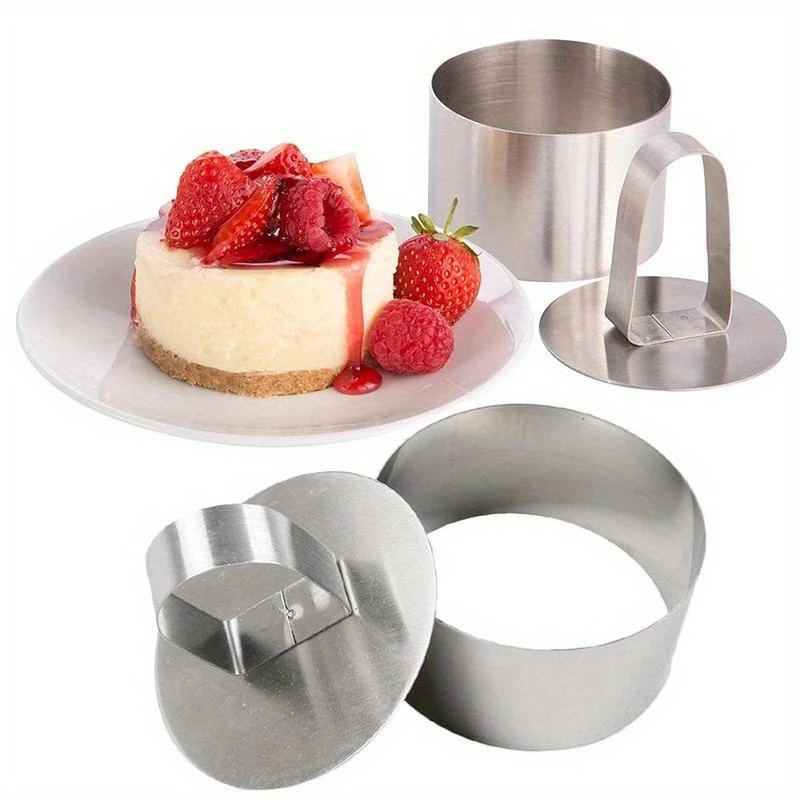 1pc stainless steel round cake ring mold for diy cupcakes salads and desserts   decorating and baking details 1