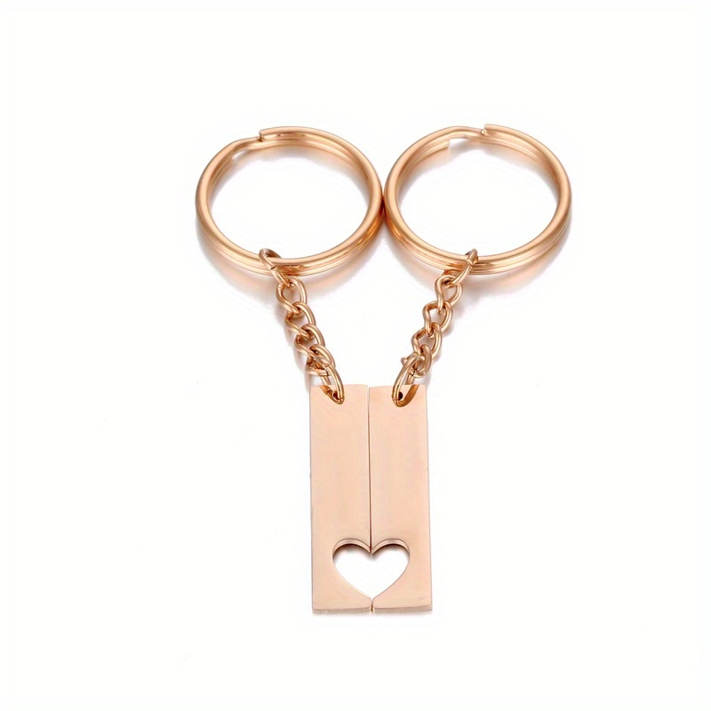 Metal Letter Key Ring - Rose Gold