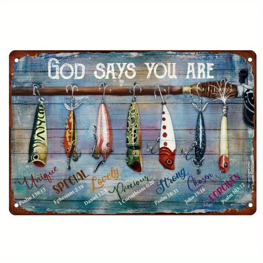 Fish with fishing rod luggage tag