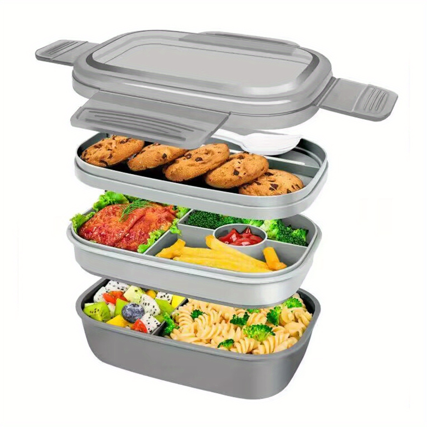 Stainless Steel Bento Box Adult Lunch Box with Bag 3 Stackable Lunch  Containe