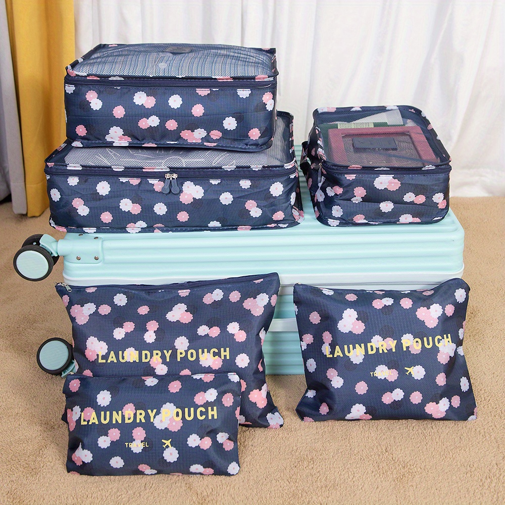 6pcs Set Travel Suitcase Organizer Bags Woman Travel Storage Bag