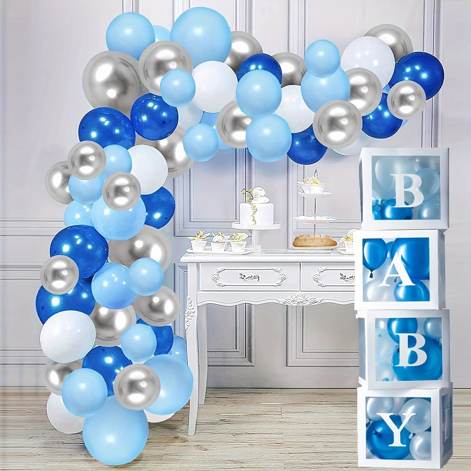  Baby Boxes Gender Reveal Balloon Decorations Kit With