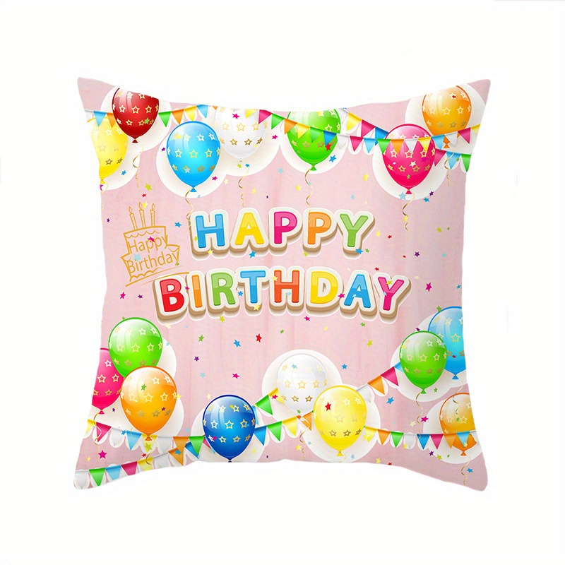 Happy birthday pillow cover hot sale