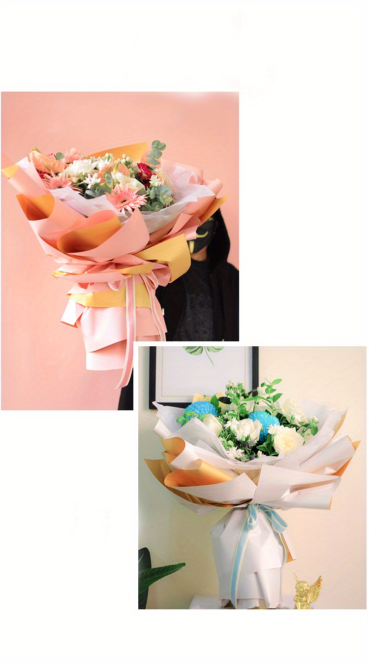 20Pcs Duplex Paper Flowers Wrapping Paper Waterproof Florist