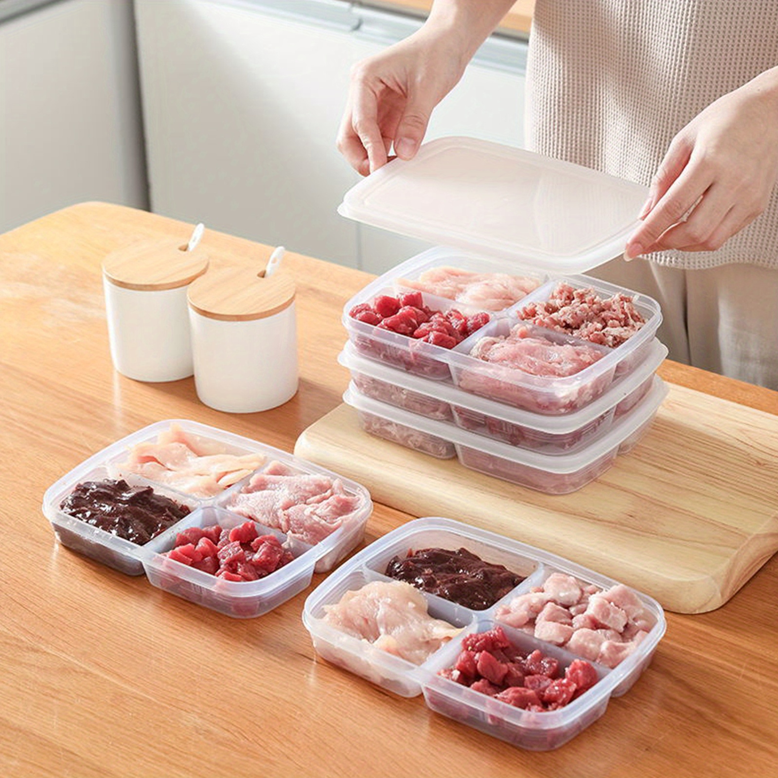 Refrigerator Food Storage Containers Frozen Meat Sub-packaging Box  Preparation Dishes Frozen Crisper Container Kitchen Accessory