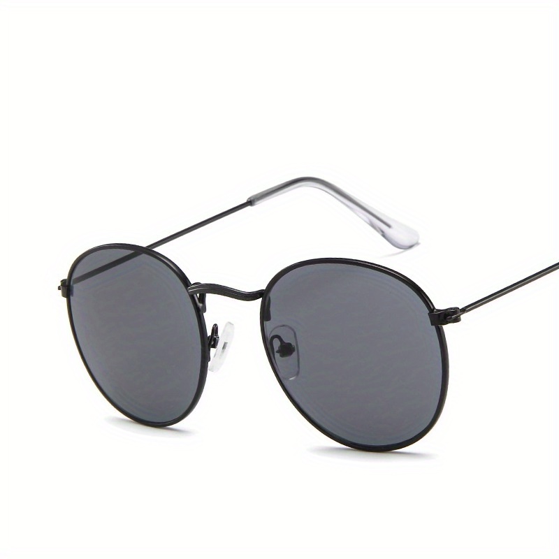 DQbhzh Round Metal Glass Lens Sunglasses for Men Women Classic