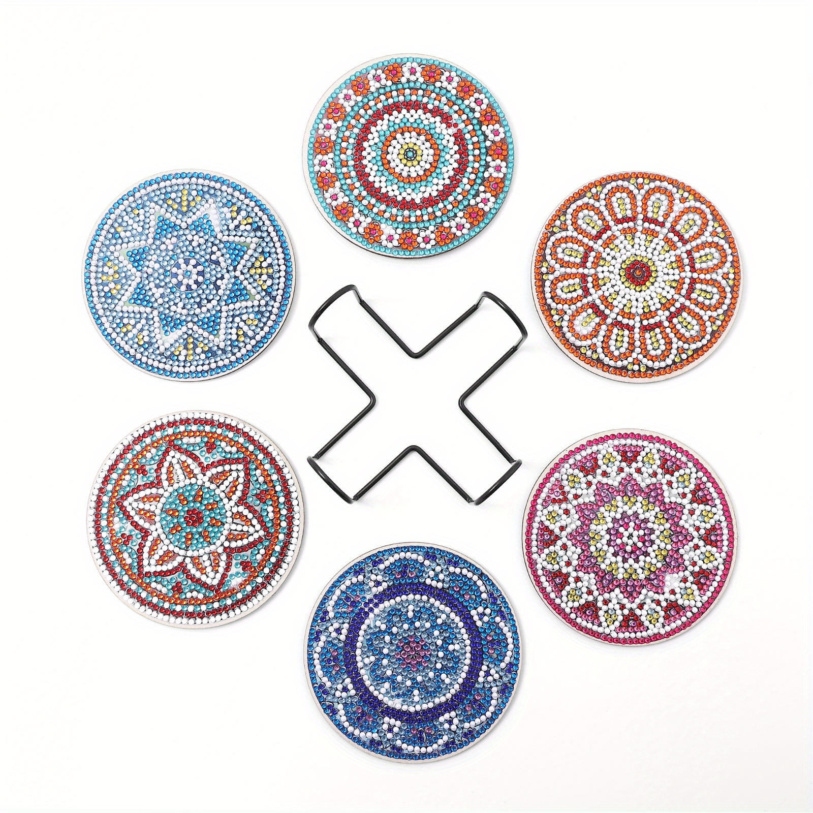 Diamond Painting Coasters With Holder Mandala Coasters Diy - Temu