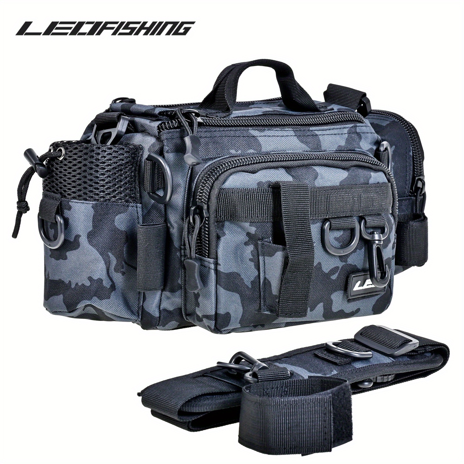 New Fishing Tackle Bag Multifunctional Waterproof Fish Lures Gear Storage  Waist Pack With Rod Holder Shoulder