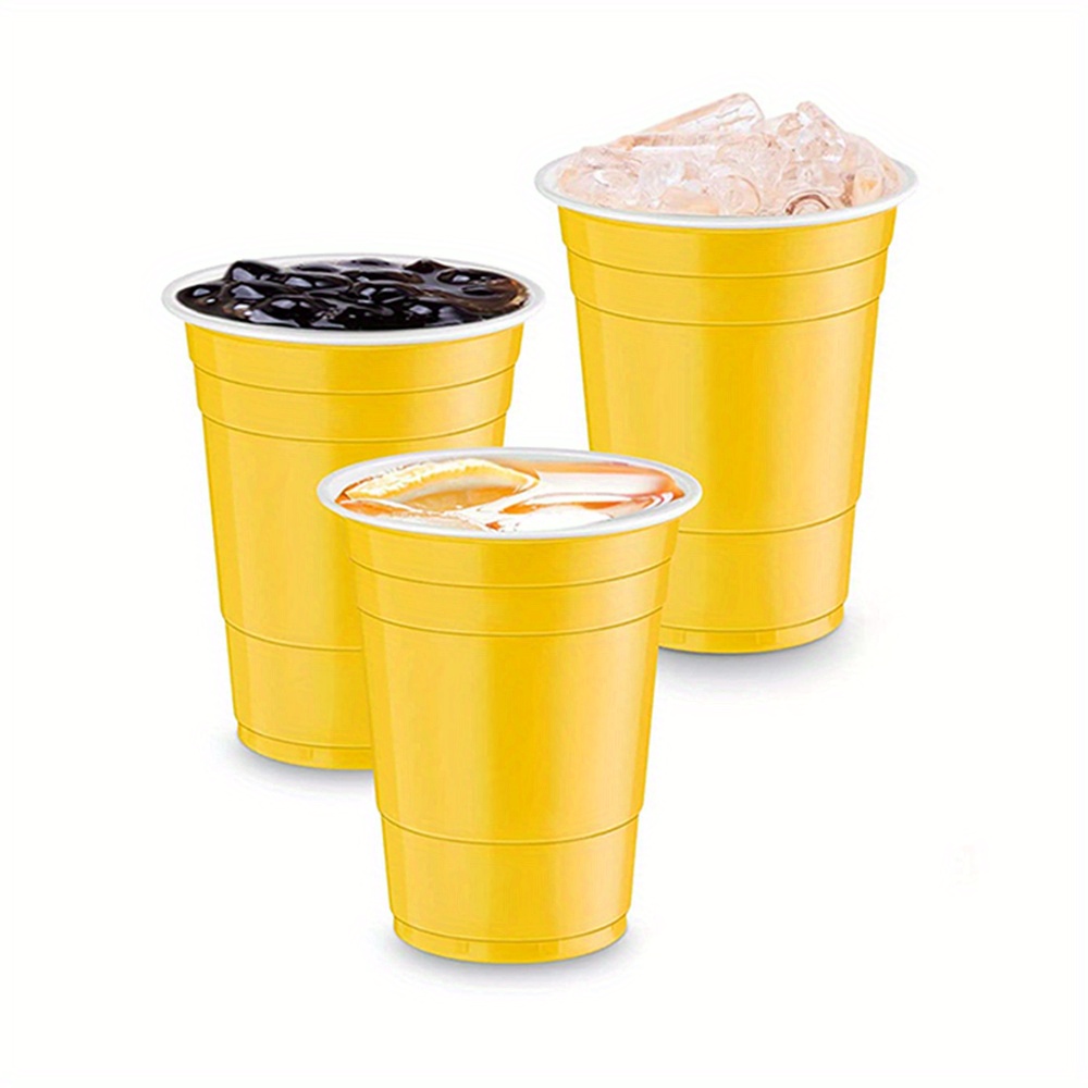 Exquisite Yellow Heavy Duty Disposable Plastic Cups, Bulk Party