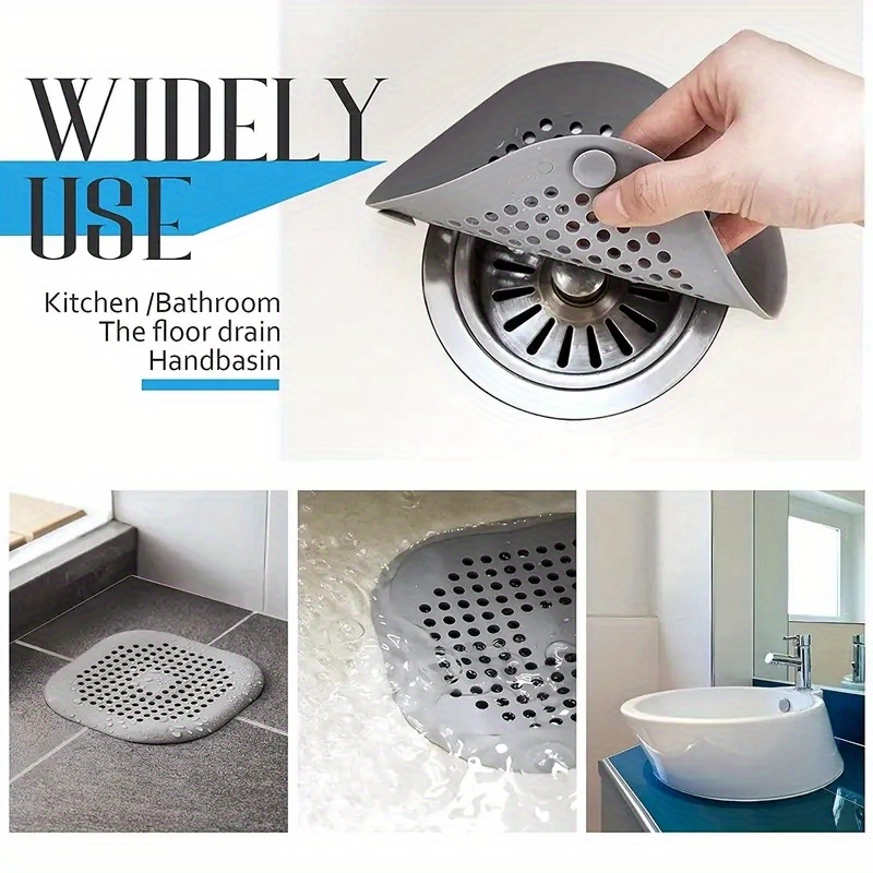 1pc Kitchen Sink Filter Screen, Bathroom Silicone Hair Stopper Suction Drain  Cover, Perfect For Shower Or Bath Tub