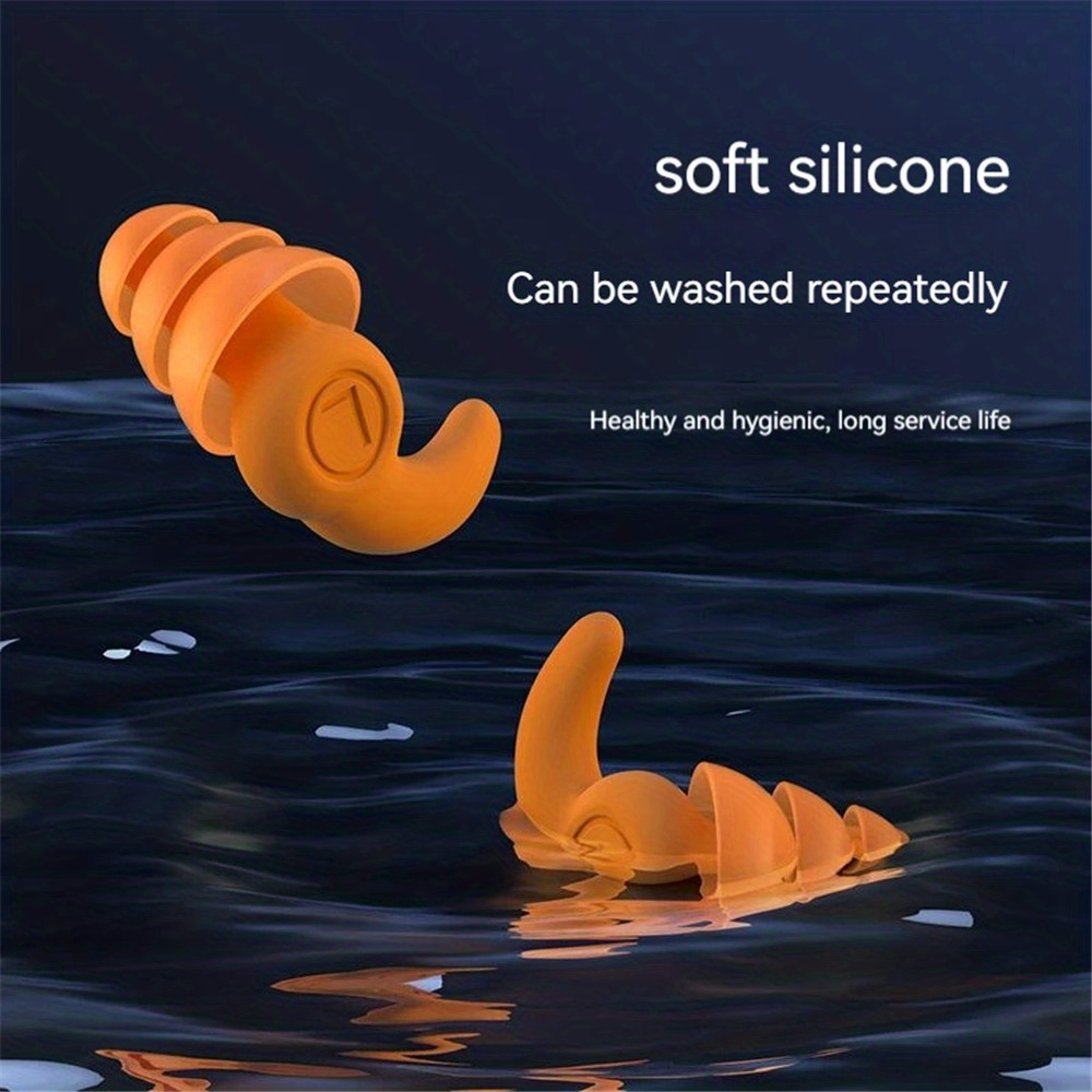 Tapones para los oídos de silicona impermeables en espiral, antironquidos,  4 Uds. brillar Electrónica