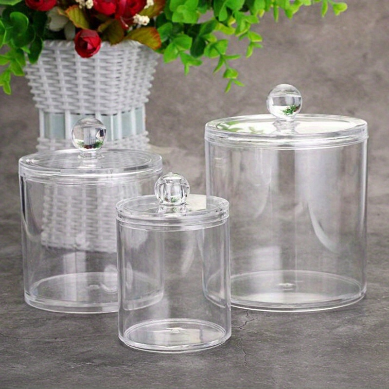 Clear Decorative Glass Jars with Lids, Set of 3  Glass jars with lids,  Glass apothecary jars, Glass jars