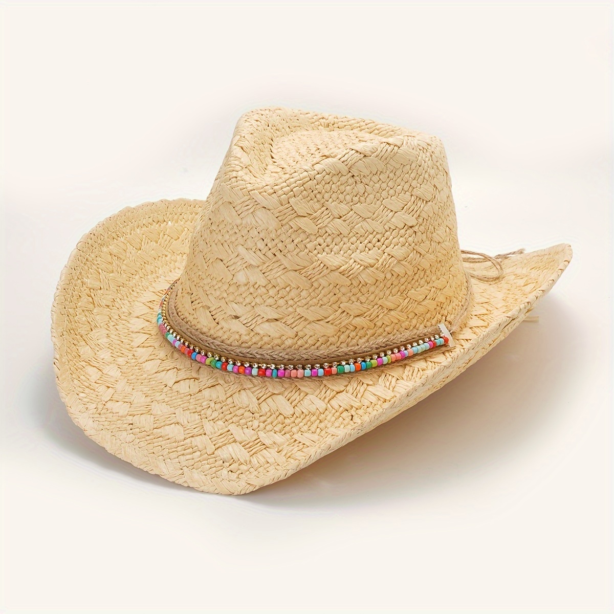 Western Cowboy Hat With Wide Brim, Alloy Feather Beads, And Panama Drop  Design Perfect For Summer Beach Boho Style Accessories For Women And Men  DH0Ij From New_dhbest, $6.03