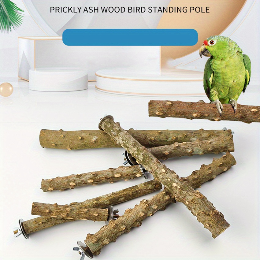 Natural Bird Wood Perch Parakeet Standing Toy Sticks Parrot Paw