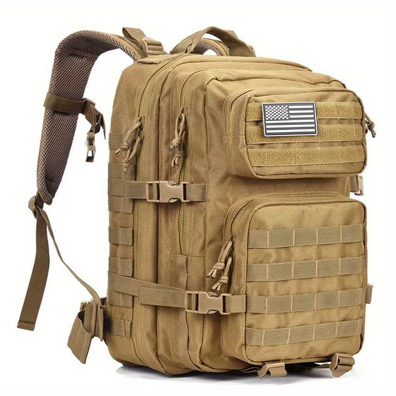 LHI Military Tactical Backpack for Men and Women 45L Army 3 Days Assault  Pack Bag Large Rucksack with Molle System White