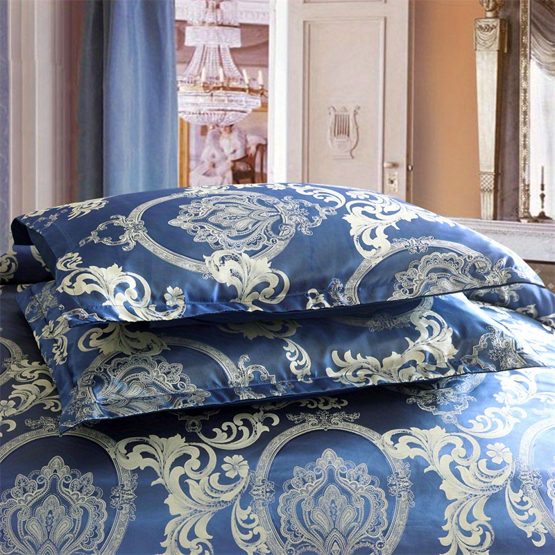 Luxurious European Satin Jacquard Duvet Cover Set Soft And - Temu