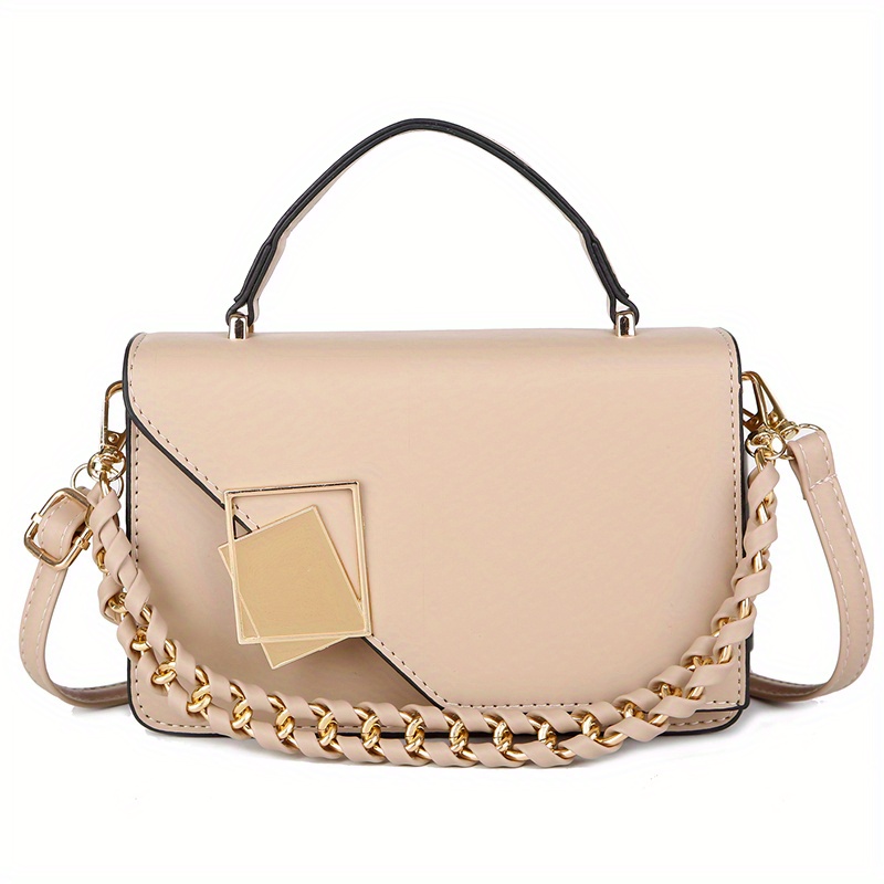 Handbags Elegant Small Square Bag High Quality Leather Wide Shoulder Strap  Shoulder Bags Lady Designer Diagonal Handbags