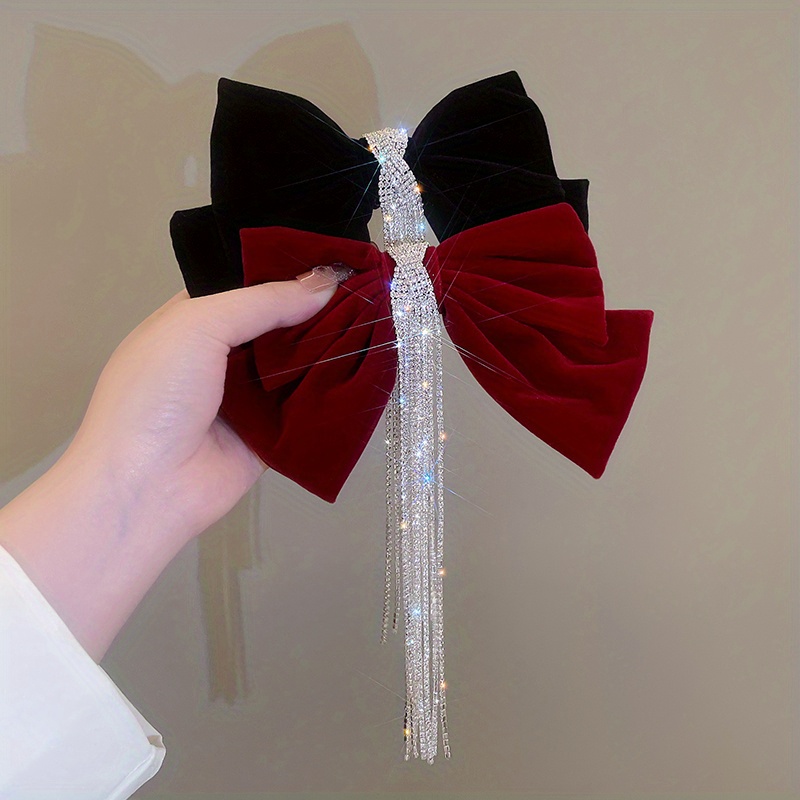 Barrette Cheveux Noeud Argenté Avec Strass Cristal - NY Fashion Accessories