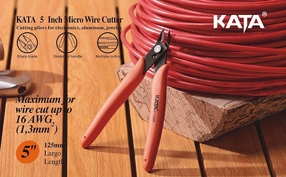 Kata KATA 4.5 Inch Micro Wire Cutter,Precison Mini Flush Cutters and Clean  Cut Pliers for Electronics,Model,Jewelry,Model Kits
