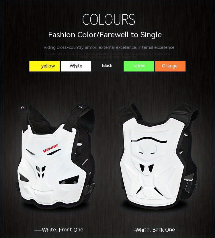 Buy HEROBIKER Motorcycle Armor Vest Adult Street Bike Chest Back Protector  Dirt Bike Vest Protector (White) Online at desertcartMorocco