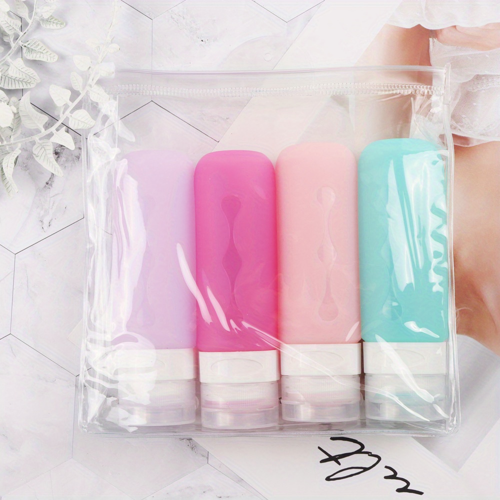 Portable Silicone Travel Bottle Set Squeezable Lotion Liquid - Temu