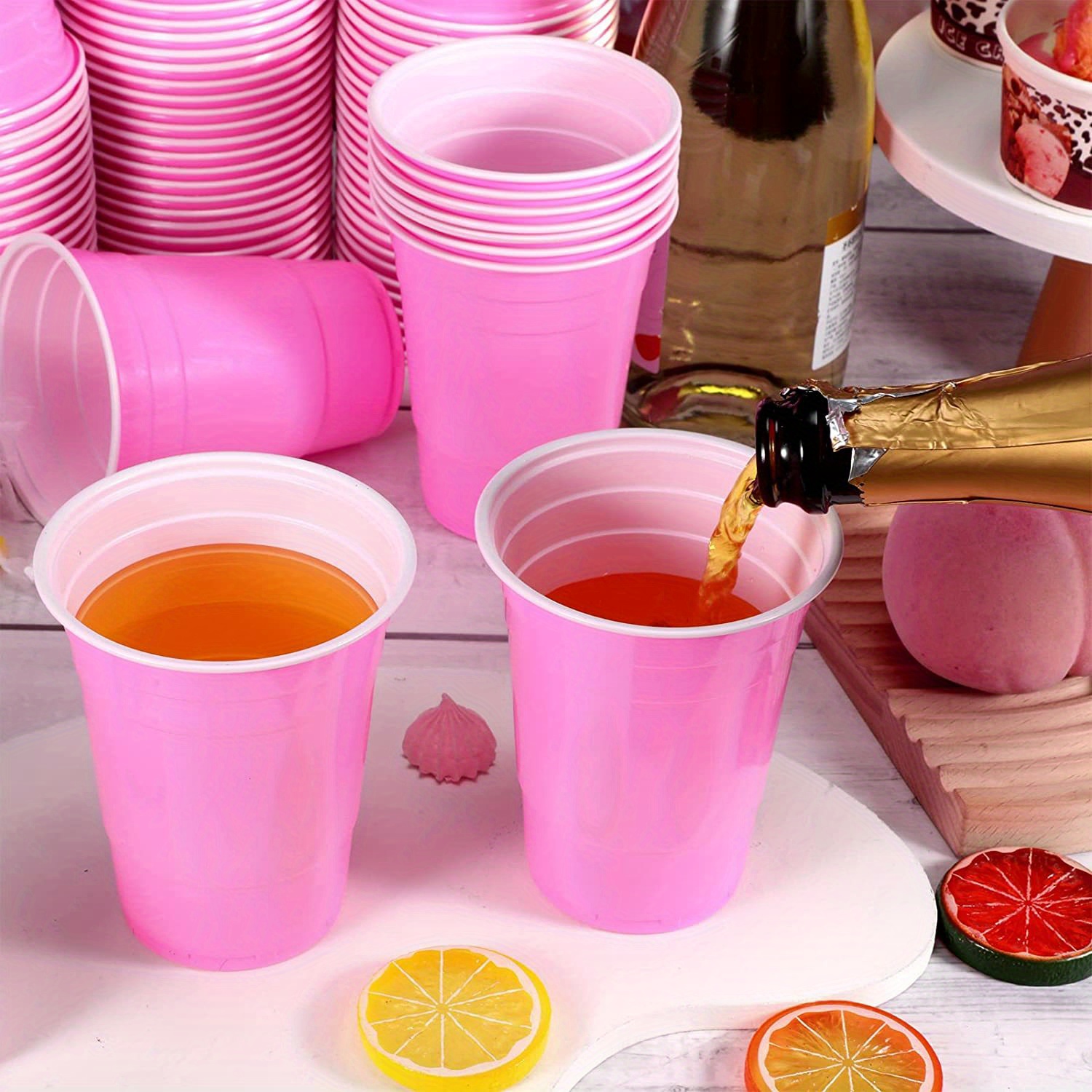 Creative Reusable Plastic Beer Pong Cups Black Red Blue Temu