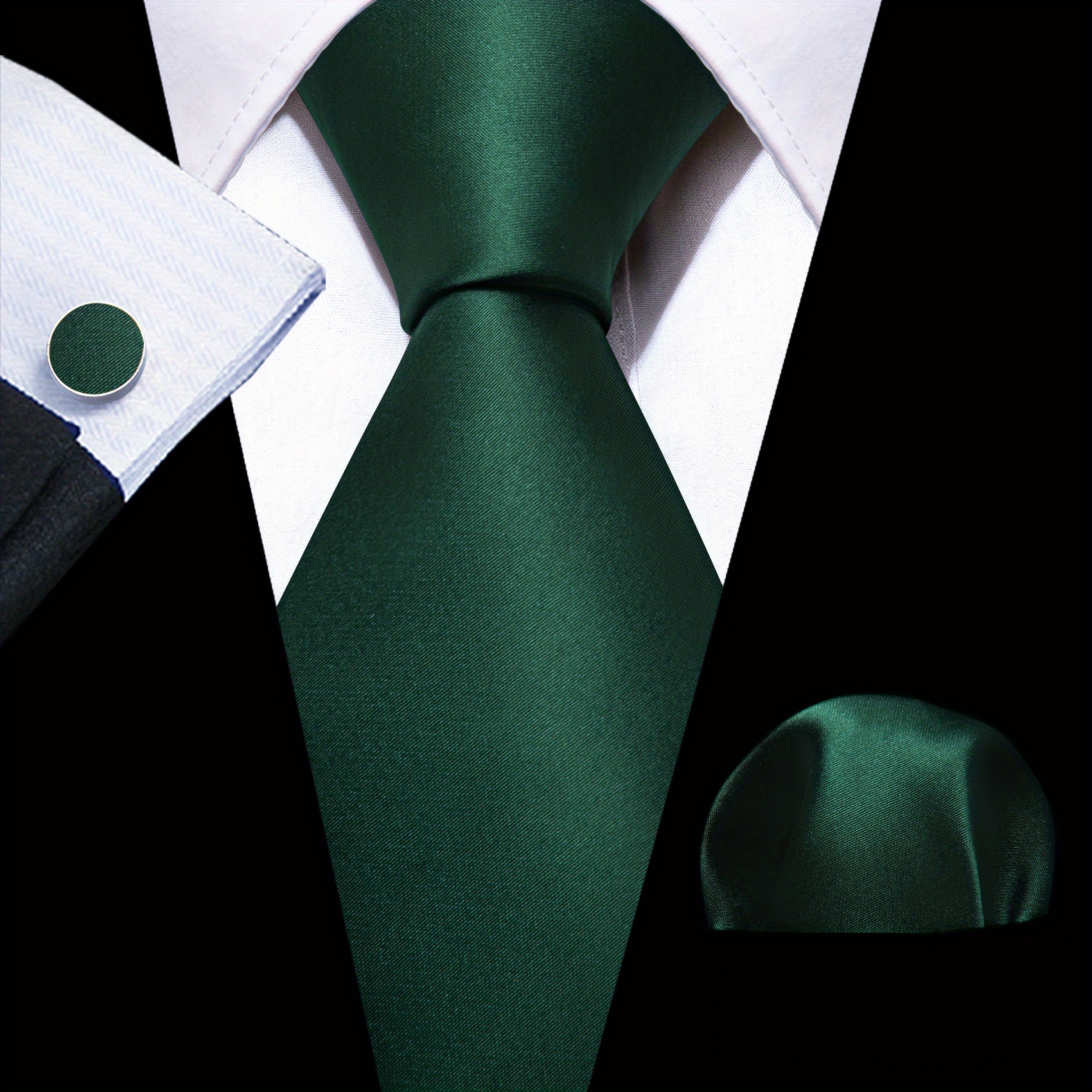 Barry Wang Men's Tie Cufflinks Handkerchief Set