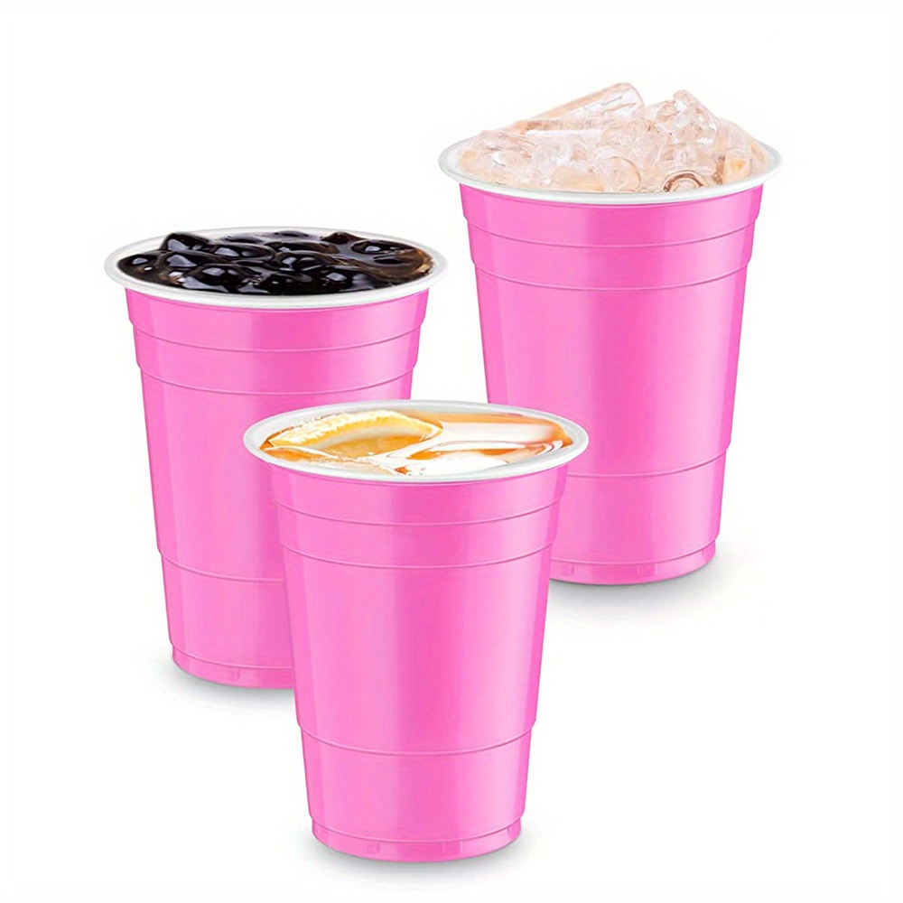16 oz Disposable Cups 50 Pack Red Blue Yellow Green and Tableware Supplies  Black Plastic Cup